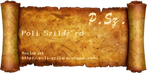Poli Szilárd névjegykártya